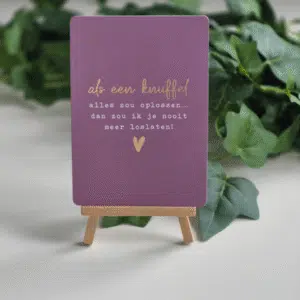 Kaart als een knuffel alles zou oplossen voor wat steun en warmte